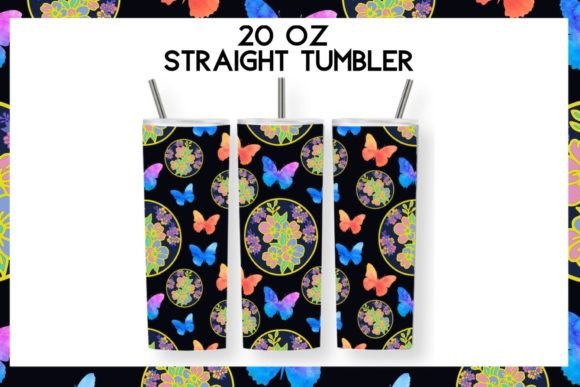 20 oz Tumbler Template Flowers SVG