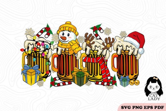 Beer Cup Christmas Sublimation SVG PNG