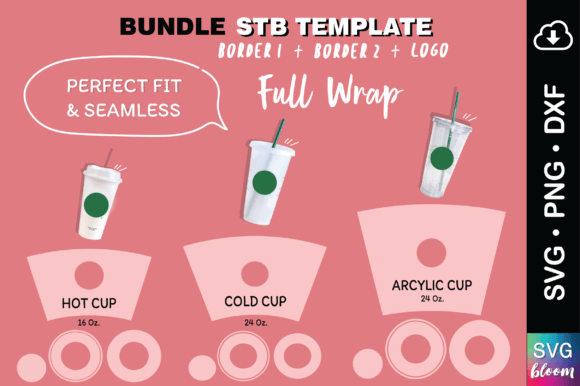 Bundle 3 Tumbler Template Wrap SVG