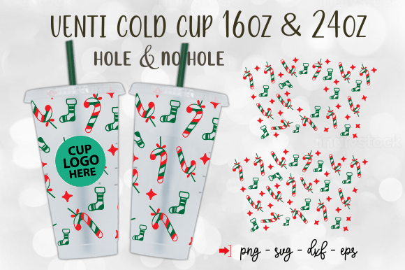 Christmas 24oz Cold Cup Full Wrap SVG