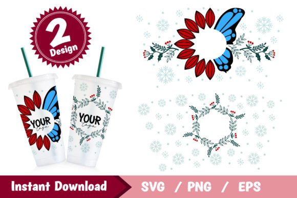 Christmas Full Wrap Venti Cold Cup 24 Oz