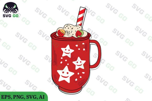 Coffee Cup Christmas Sublimation SVG