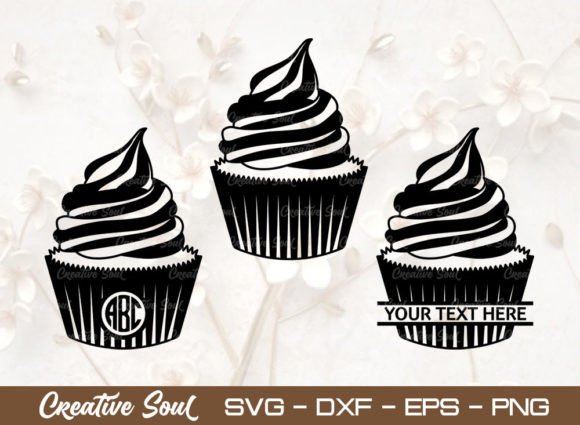 Cup Cake Monogram SVG Cut File
