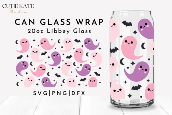 Cute Ghost Halloween SVG Wrap 20oz