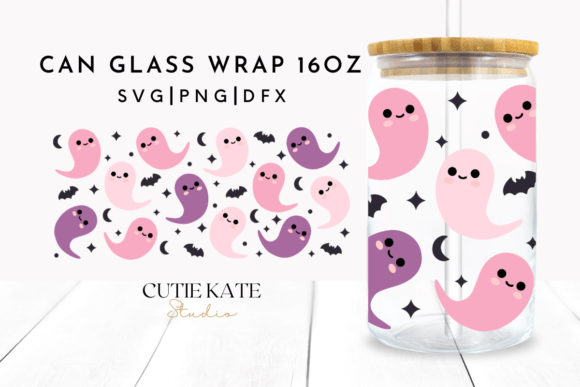 Cute Ghost SVG, Cute Halloween SVG Wrap