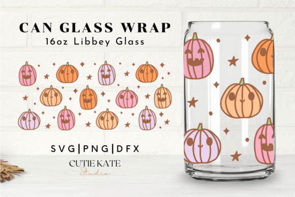 Cute Pumpkin Beer Can Glass 16oz