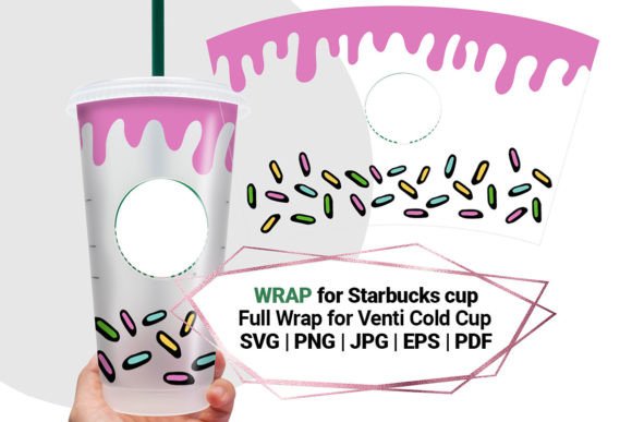 Donut Wrap for Starbucks Cold Cup 24Oz