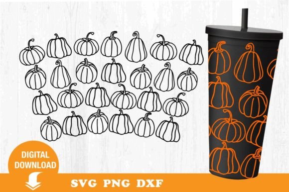 Fall Tumbler Design: Pumpkin SVG, Autumn