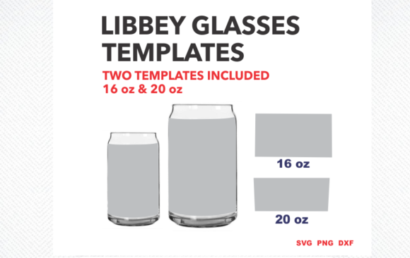 LIBBEY CAN TEMPLATE SVG, 16 Oz 20 Oz SVG