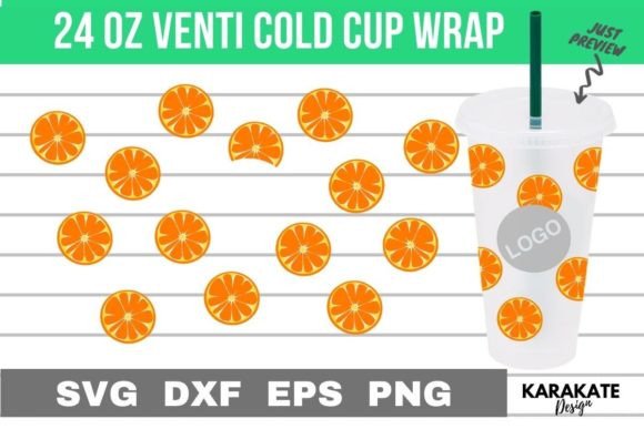 Orange Venti Cup Hole Wrap SVG