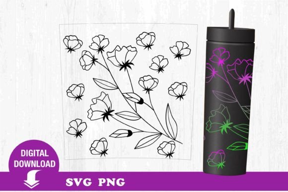 Tumbler Flowers. Floral SVG. Cricut.