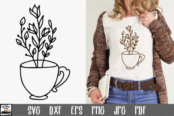 Wildflower Teacup SVG File