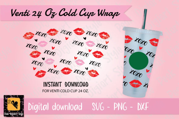 XOXO Lipes No Hole Venti 24 Cold Cup